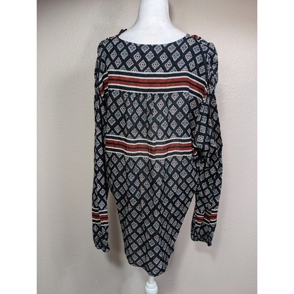 Hippie Laundry Tunic Top 2X Boho Beachy Navy Blue - Picture 3 of 10